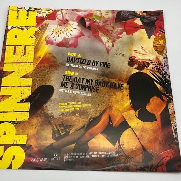 SPINNERETTE Baptized By‎ Fire 7” Yellow Vinyl-New-HOFF072S - Picture 3 of 6